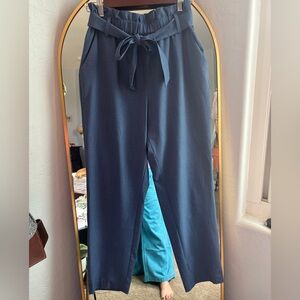 Blue Paper Bag Style Trousers with tie